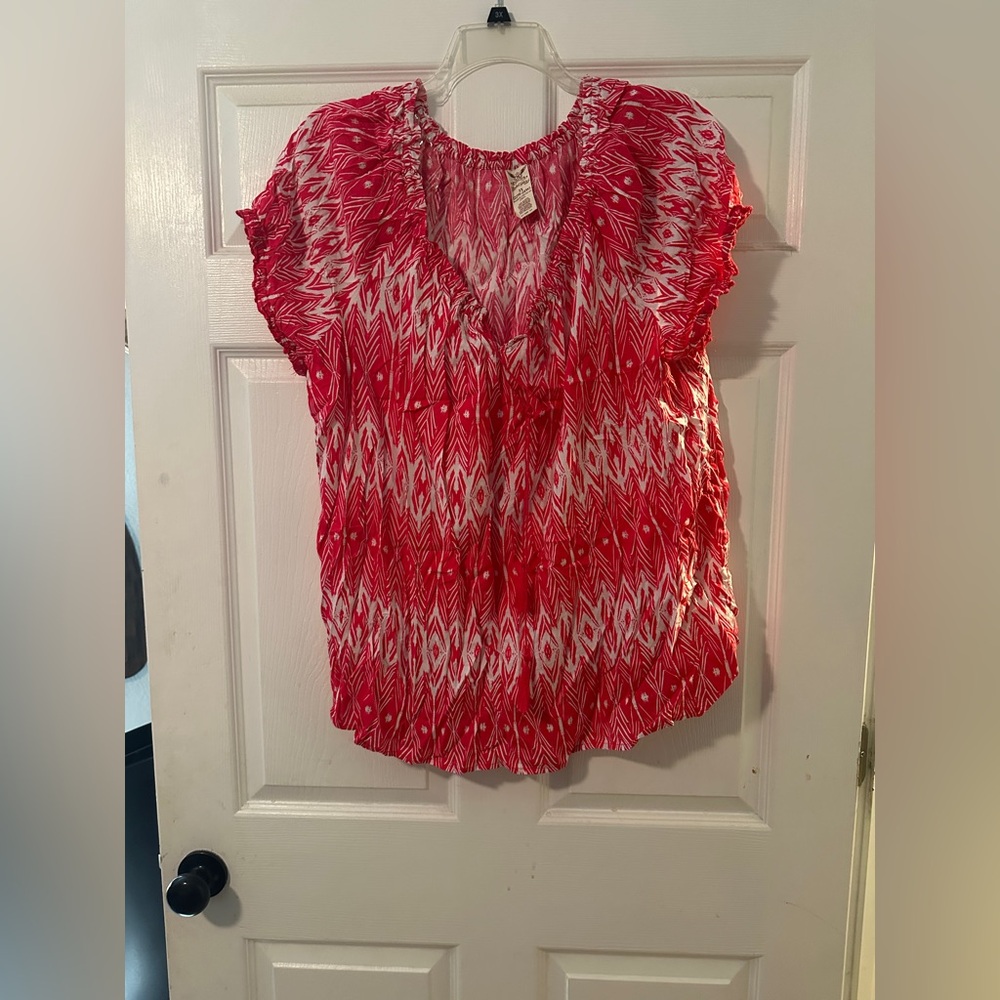 Faded Glory Pink and White Women's Blouse
